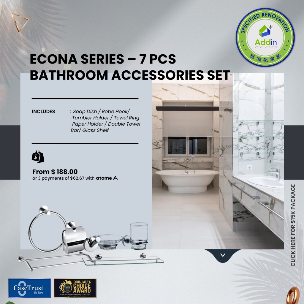 Econa Series – 7 pcs Bathroom Accessories Set